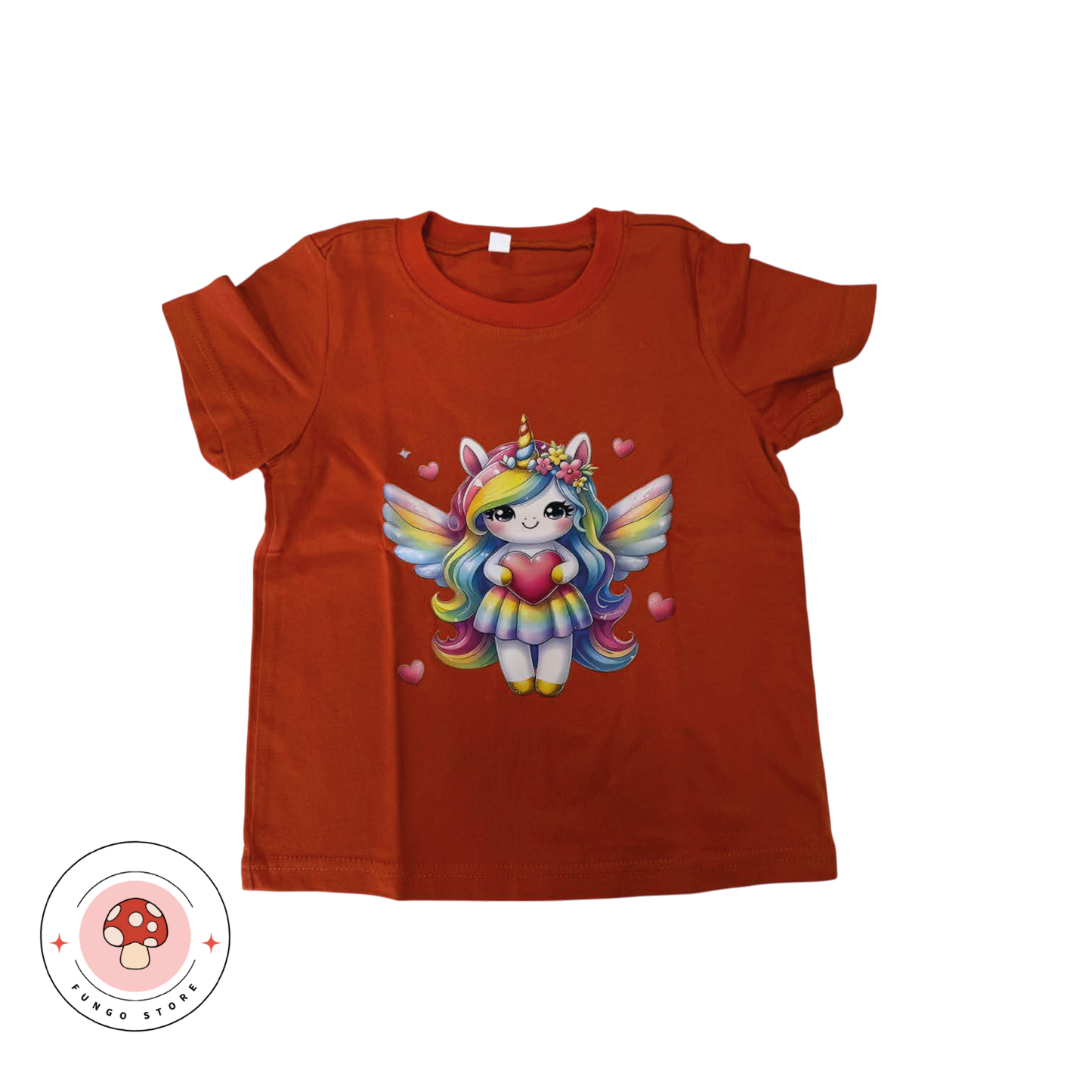 T-Shirt Bimba “Unicorno Cuore Arcobaleno”