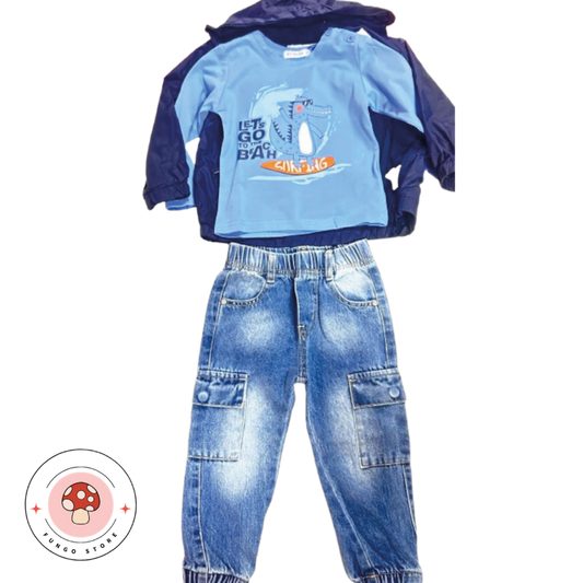 Completo 3 Pezzi Bambino – Shark & Denim