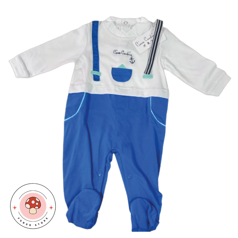 Tutina Neonato – Stile Nautico Blu & Bianco - Pierre Cardin