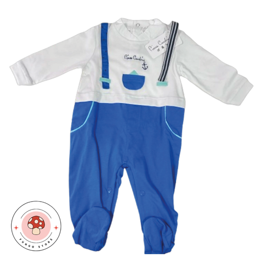 Tutina Neonato – Stile Nautico Blu & Bianco - Pierre Cardin