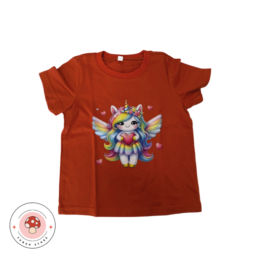 T-Shirt Bimba “Unicorno Cuore Arcobaleno”