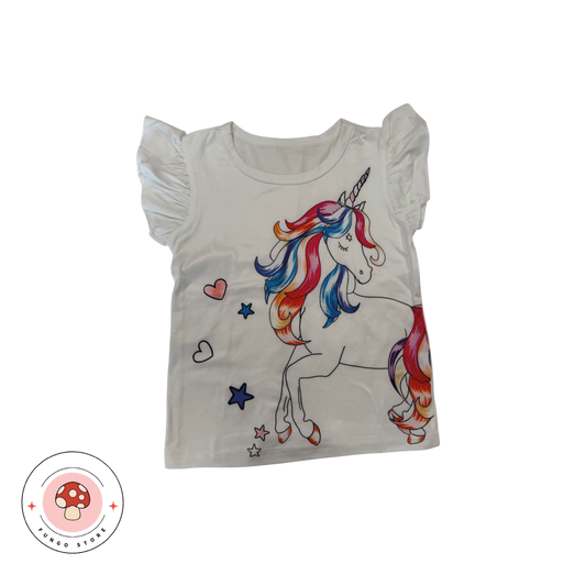 T-Shirt Bimba Unicorno Arcobaleno